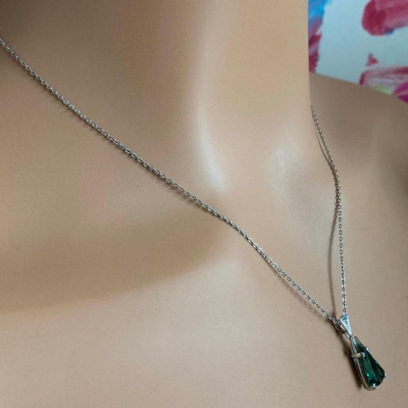 Rare! Authentic H. Stern 18k White Gold Diamond Blue Green Tourmaline Necklace - Picture 9 of 9
